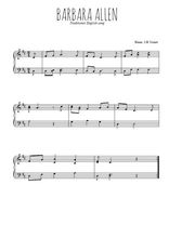Téléchargez l'arrangement pour piano de la partition de Barbara Allen en PDF
